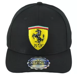 Gorra Scuderia Ferrari Italiana Coche Automóvil Ajustable Negra Hombres Curvada Bill - Imagen 1 de 4