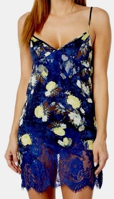 Mini Vestido FREE PEOPLE ÍNTIMATELY Estampado Floral Desvanecido por el Sol Encaje Pequeño Nuevo con Etiquetas NUEVO Foto 1 de 4