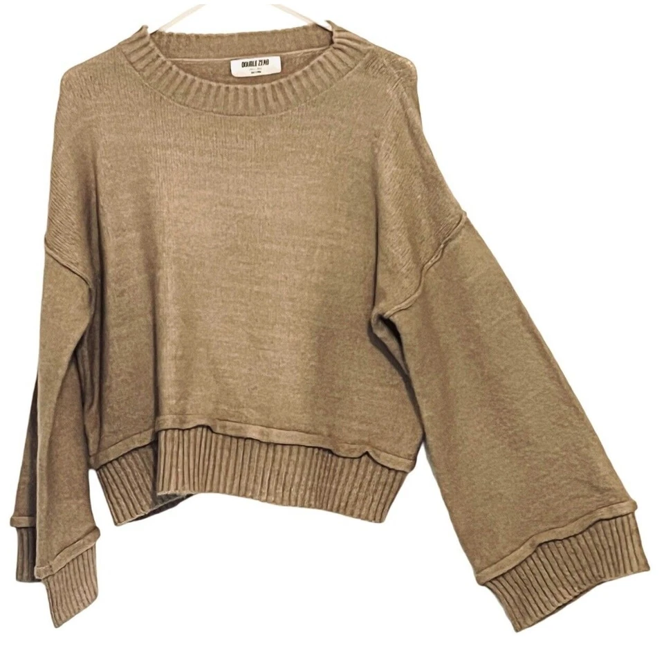 Suéter Pullover Double Zero Mujer Talla L Beige Manga Larga Cuello Redondo Relajado Foto 1 de 4