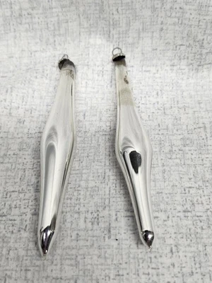 2 Mercury Glass Christmas Ornaments Vintage!  Japan!  Tear Drop! - Image 1 of 4