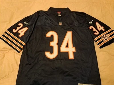 Camiseta Reebok Walter Payton Chicago Bears 1985 Throwback #34 NFL Team tamanho G - Imagem 1 de 4