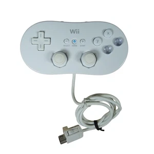 Nintendo Wii Classic Controller White RVL-005 Wired Gamepad Genuine OEM Tested - Picture 1 of 7