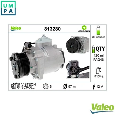 COMPRESSOR AIR CONDITIONING 813280 FOR FORD RWPA/RWPB/RWPD/RWPC/HCPB/HCPD 1.8L - Image 1 of 4