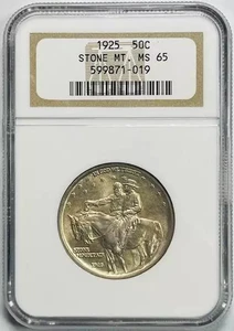 1925 Classic Commemorative Stone Mountain Memorial NGC MS-65 - Picture 1 of 2