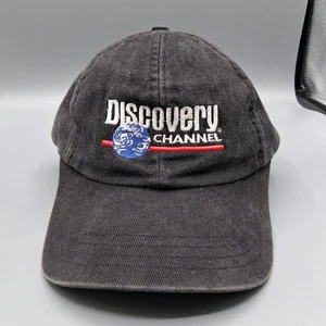 Cappello Berretto Discovery Channel Nero Regolabile OSFA Vintage Manca Etichetta Così com'è - Foto 1 di 7