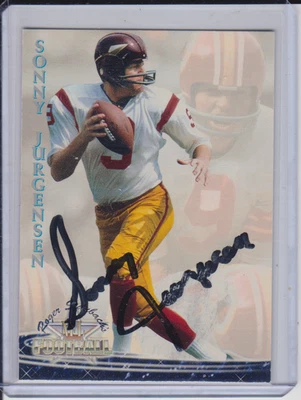 Tarjeta de fútbol americano autografiada por Sonny Jurgensen - ¡Piel roja de Washington genial! Foto 1 de 2