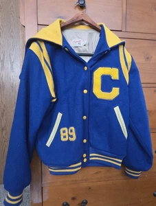 Vintage Kandel Varsity Jacke Gr. 40 Blau Gold Wolle Letterman 70er Retro  - Bild 1 von 20