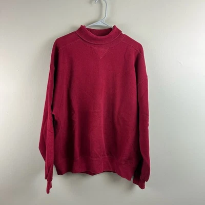 Винтажный мужской свитер LL Bean XL красный бордовый водолазка Russell Athletic США 90-е - Изображение 1 из 4