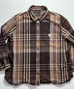 Women’s Carhartt Heavyweight Twill Plaid Button Shirt Jacket, XXL, Loose Fit - Picture 1 of 4