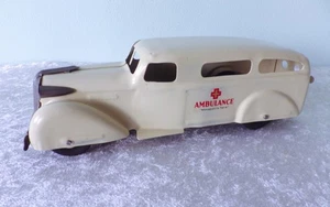 Wyandotte ambulance antique vtg 1930s pressed steel wood wheels restored? 11" - Picture 1 of 4