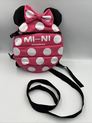 Minnie Mouse Backpack Rucksack Little Life Pink White Black Polka Dot Vgc - Image 1 of 4