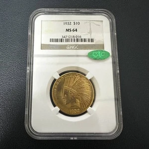 1932 Gold Eagles $10 Indian Head NGC MS-64 CAC CAC Stickered - Picture 1 of 4