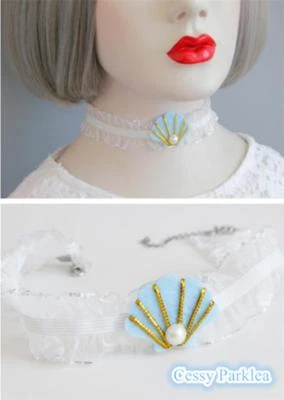 Sea Pearls Shells Mermaid Lace Mesh choker Mermaid Costume Accessories - image 1 of 4