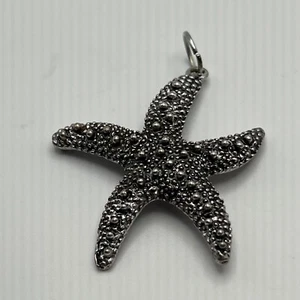 Vintage Starfish Pendant Silver Tone Raised Textured Beach Ocean Sea Star - Bild 1 von 9