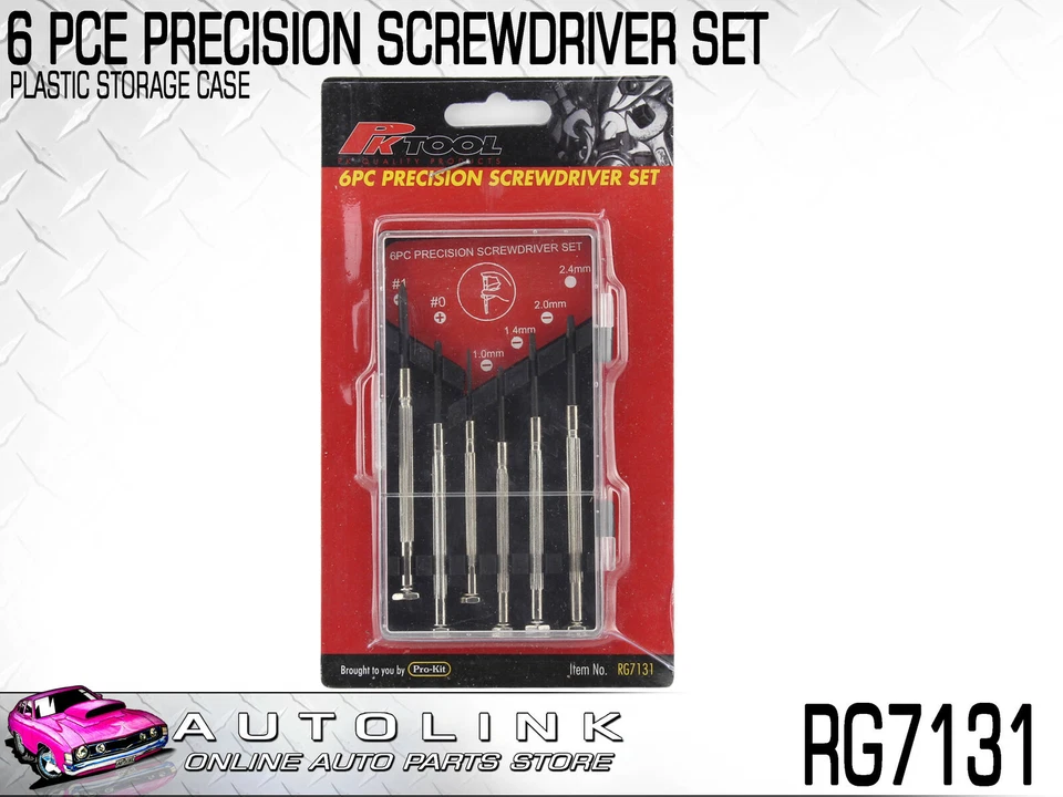 PK Tool 6 Piece Precision Screwdriver Set 2x Philips 4x Flat Drive With Case