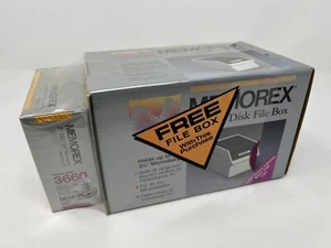 Vintage Memorex Disk File Box Holds 30 - 3 1/2” Microdisks New Box - Afbeelding 1 van 4