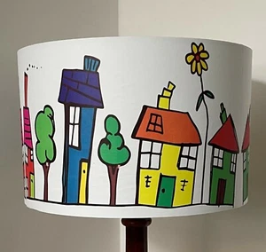 Pantalla de lámpara Play House, sombra clara, amarillo, rojo, azul, verde - Imagen 1 de 6