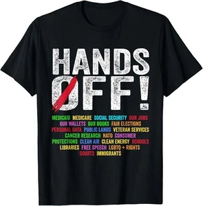Hands Off Protest Social Security And Medicare Resist T-Shirt - Picture 1 of 5