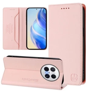 For Huawei Mate 70 Pro RC01 Dual-Folded Magnetic Suction RFID Leather Phone Case - Photo 1 sur 1
