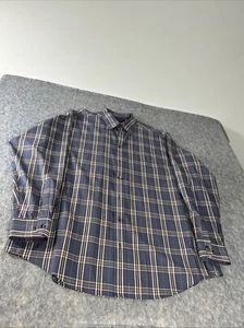 Roundtree and Yorke Mens XL Shirt Blue/multicolor Plaid Wrinkle Free - Picture 1 of 10
