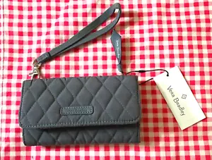 NWT- Vera Bradley Smartphone Wristlet Wallet Clutch ~ Carbon Gray - Picture 1 of 13