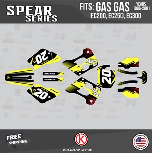 Graphics Kit for GasGas  EC200 EC250 EC300 (1996-2001) Spear Series - Yellow - Picture 1 of 6
