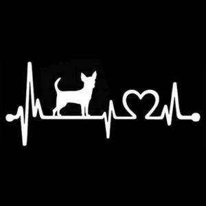 Chihuahua Heartbeat/Lifeline Vinyl Decal-Multiple Sizes & Colors - Picture 1 of 4