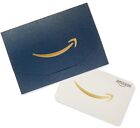 AMAZON GIFT CARD 150 100 50 25 NAVY AND GOLD MINI ENVELOPE HOLIDAYS MOM & DAD For Sale
