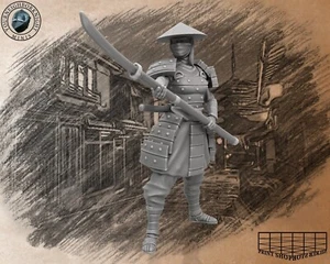 Atacando a La Naginata Miniatura Bushido Samurai para Ttrpgs Como D&d Pathfinder - Bild 1 von 11