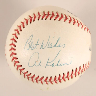 AL Kaline Signed Insribed Best Wishes best Wish Baseball Tigers - COA JSA - Image 1 of 4