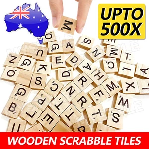 500pcs Wooden Letters Alphabet Scrabble Tiles Letters & Numbers For Game &Crafts - Picture 1 of 14