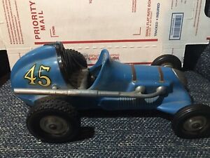 Vintage Roy Cox Thimble Drome Champion Tether Race Car No Engine Blue #45 Stock