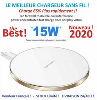 FAST CHARGE WIRELESS charger QI 15W Samsung S9/S10/S20 Iphone 12/11/X/XS/XR