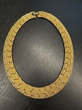 Vintage Napier? Gold Tone Panel Choker/Collar Statement Necklace Cleopatra Style