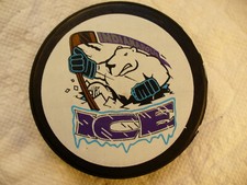 CHL Indianapolis Ice Large Team Logo Official Souvenir Hockey Puck Collect Pucks