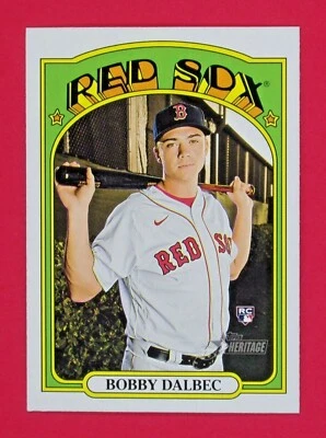 2021 Topps Heritage Bobby Dalbec RC SP Action Variation #185 Boston Red Sox - Image 1 of 2