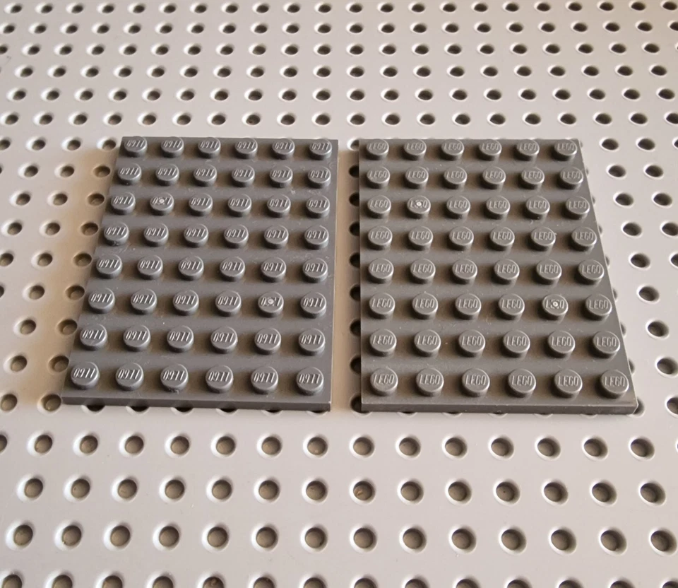 LEGO Platte Bauplatte Basisplatte flach 2 stk neu dunkelgrau 6x8 Plate 3036 R2 - Bild 1 von 1