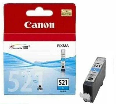 Canon Genuine Original CLI-521 Cyan  inkjet Cartridge * Free Delivery* - Image 1 of 4