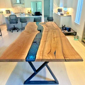 Accacia Wood Living Room Furniture Made To Order Handmade Epoxy Resin Table Top - Picture 1 of 4