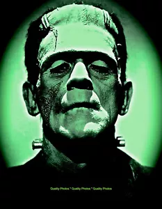 Green Frankenstein's Monster 8,5x11" impresión fotográfica película de terror de Boris Karloff - Imagen 1 de 1