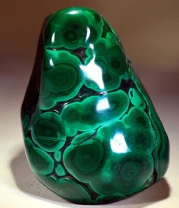 4" 1 lb 14 oz Top Quality Polished Bull's Eye Malachite, Congo! M705 - Picture 1 of 4