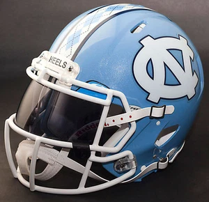 *CUSTOM* NORTH CAROLINA TAR HEELS UNC NCAA Riddell SPEED Replica Football Helmet - Picture 1 of 5