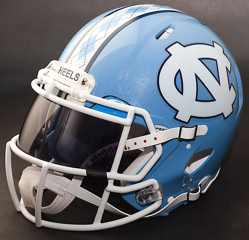 *CUSTOM* NORTH CAROLINA TAR HEELS UNC NCAA Riddell SPEED Replica Football Helmet - Image 1 of 4