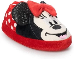 Disney Minnie Mouse Toddler Girls' Red Bow Slippers Size X-Large (11-12) New - Picture 1 of 14