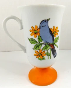 Irish Coffee Mug Fred Roberts Songbird Pedestal Porcelain Cup - Picture 1 of 5