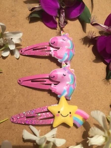 Unicorn Star Kids Girls Cartoon Hair Clips Hair Accessories Hair Xmas Gifts - Picture 1 of 9