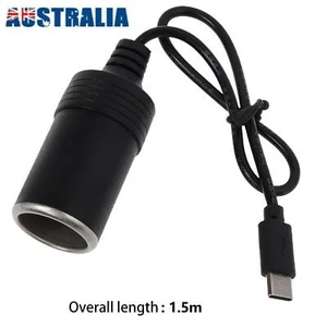 USB Type C To Car Cigarette Lighter Socket Converter Adapter Plug 45W PD charger - Picture 1 of 8