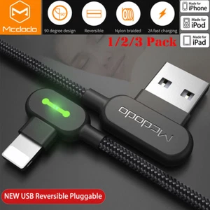 Mcdodo Elbow USB Cable Charger Cord for iPhone XS 11 12 13 14 Pro Max 8 SE iPad - Picture 1 of 14
