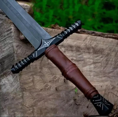 Hand Forged Carbon Steel Viking Sword Battle Ready Medieval Sword With Scabbard, - Image 1 of 4