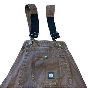 BERNE Bib Overalls Heavy Duty B1068BB 40 X 34 Dark Brown Workwear Cotton Used - Picture 1 of 11